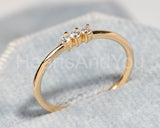 0.15ct Round Cut Moissanite Minimalist Engagement Ring 14K Yellow Gold Plated