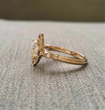 2.5ct Round Cut Diamond Ruby Vintage Halo Engagement Ring 14K Yellow Gold Finish