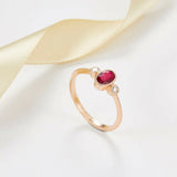 1ct Oval Cut Pink Ruby Engagement Ring Round Accent Trilogy 14k Rose Gold Finish