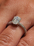 2.2ct Oval Simulated Diamond Solitaire with Accents Ring 14k White Gold Plated