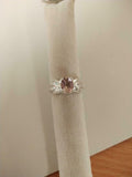 1.5ct Engagement Ring Oval Cut Peach Morganite Partywear 14k White Gold Finish