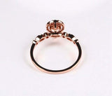 1.75ct Engagement Ring Pear Cut Peach Morganite Halo 14k Rose Gold Finish