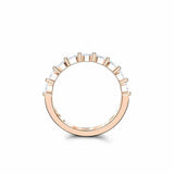 Stackable Half Eternity Wedding Band 0.23ct Marquise Diamond 14k Rose Gold Over