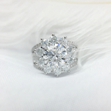 3ct Round Cut VVS1 Diamond Engagement Ring 14k WhiteGold Finish Floral Solitaire