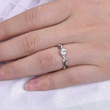 1.5ct Round Cut Diamond Engagement Ring Infinity Twist Band 14k WhiteGold Finish