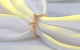 1ct Round Diamond Engagement Ring 14k Yellow Gold Finish Butterfly Shape Design