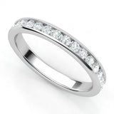 0.75ct Round Cut VVS1D Diamond Eternity Wedding Ring Band 14k White Gold Finish