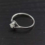 0.3ct Engagement Ring Round Diamond Swirl Twist Solitaire 14k White Gold Finish