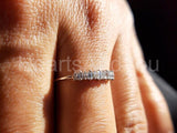 0.15ct Baguette Simulated Diamond Minimalist Wedding Band 14k White Gold Plated
