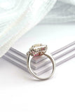 2.4ct Engagement Ring Asscher Cut Diamond Vintage Inspired 14k White Gold Finish