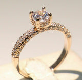 2ct Round Cut Diamond Engagement Ring 18k Rose Gold Finish Classic Solitaire