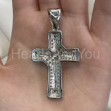 2ct Round Cut Moissanite Holy Cross Knot Pendant 14k White Gold Plated NO CHAIN