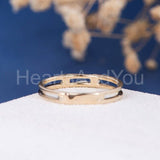 0.12ct Round Cut Moissanite Anniversary Women Wedding Band 14k Rose Gold Plated