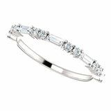 0.5ct Baguette Cut Diamond Eternity Unique Wedding Band 14k White Gold Finish