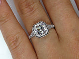 4Ct Round Cut Diamond Antique Vintage Engagement Ring 14K White Gold Finish
