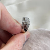 2.3ct Round Cut Moissanite Stylish Signet Men's Ring 14K White Gold Plated