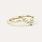 0.5ct Round Cut Moissanite Curved Women Engagement Ring 14k Yellow Gold Plated