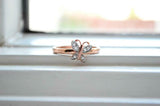 Butterfly Minimalist Engagement Ring 1ct Round Cut Diamond 14k Rose Gold Finish