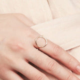 0.4ct Round Cut Moissanite Open Circle Engagement Ring 14k Yellow Gold Plated