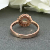 2ct Round Cut Peach Morganite Double Halo Engagement Ring 14k Rose Gold Finish