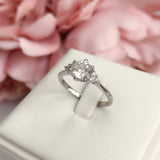 0.5ct Round Cut Moissanite Petite Women Engagement Ring 14k White Gold Plated
