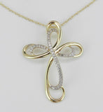 1.1ct Round Cut Diamond Jesus Cross Holy Pendant 14k Yellow Gold Finish NO CHAIN