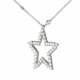 2ct Round Cut VVS1D Diamond Pendant Star Design 14k White Gold Finish NO CHAIN