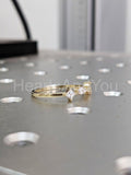 0.3ct Princess Simulated Diamond Cluster Engagement Ring 14k Yellow Gold Plated