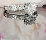 2ct Round Cut Diamond Tension Set Solitaire Engagement Ring 14k White Gold Over