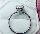 1.5ct Oval Cut Diamond Amethyst Accent Engagement Ring 14k White Gold Finish