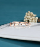 0.2ct Baguette Cut Simulated Diamond Minimalist Wedding Band 14k RoseGold Plated