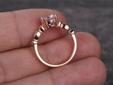 0.5ct Round Cut Diamond Vintage Solitaire Engagement Ring 14k Rose Gold Finish