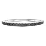 0.5ct Round Cut Simulated Black Diamond Half Eternity Band 14k White Gold Plated