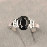 2ct Oval Cut Black Diamond Solitaire Round Halo Accent Ring 14k WhiteGold Finish