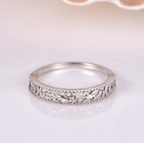 Floral Stacking Wedding Ring Band 1ct Round Cut Diamond 14k White Gold Finish