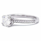 1.7ct Round Cut Diamond Dual Prong Solitaire with Accent Ring 14k WhiteGold Over