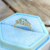 0.5ct Round Cut Moissanite Trilogy Minimalist Women Ring 14k Yellow Gold Plated