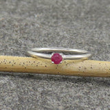 0.3ct Engagement Ring Round Cut Pink Ruby Solitaire Women 14k White Gold Finish