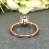 4 Prong Solitaire Engagement Ring 0.7ct Round Cut Diamond 14k Rose Gold Finish