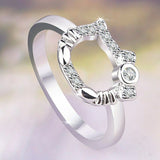 1.2ct Round Cut Diamond Engagement Ring 14k White Gold Finish Kitty Stackable