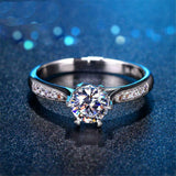 2.1ct Round Cut Diamond Engagement Ring 14k White Gold Finish Accents Solitaire