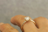 1.3Ct Oval Cut DVVS1 Diamond Pear Accents Engagement Ring 14K Yellow Gold Finish