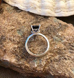 2.3ct Radiant Cut Simulated Blue Sapphire Solitaire Ring 14k Yellow Gold Plated