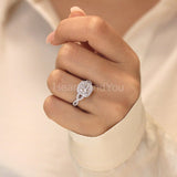 2.3ct Cushion Cut Simulated Diamond Halo Infinity Ring 14k White Gold Plated