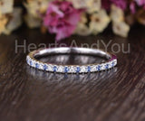 0.3ct Round Cut Simulated Tanzanite Minimalist Wedding Band 14k WhiteGold Plated