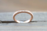 Antique Vintage Wedding Ring Band 1.2ct Round Cut Diamond 14k Rose Gold Finish