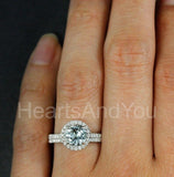 2.2ct Round Cut Simulated Blue Aquamarine Halo Bridal Set 14k White Gold Plated