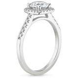 3ct Pear Cut Diamond Engagement Ring 14k White Gold Finish Halo Round Accents