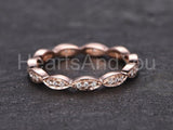 0.2ct Round Cut Moissanite Eternity Stackable Wedding Band 14k Rose Gold Plated