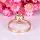 1.5ct Oval Cut Morganite Engagement Ring Bezel Set Solitaire 14k RoseGold Finish